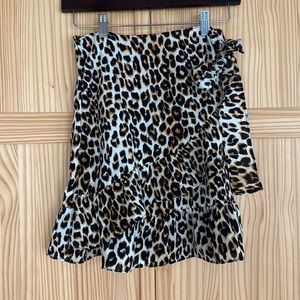 Leopard print wrap skirt